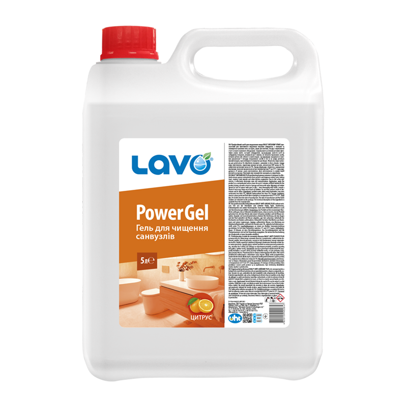 Гель для чищення санвузлів LAVO® POWER GEL "Цитрус", кан. 5 л